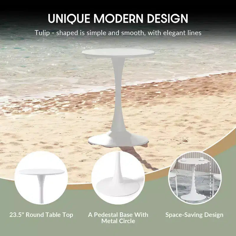 Ensemble de table à manger de patio WestinTrends Playa 3 pièces en métal, pour l'intérieur et l'extérieur, avec chaises de patio empilables