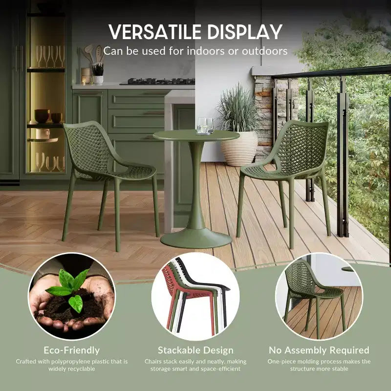 Ensemble de salle à manger d'extérieur et d'intérieur WestinTrends Playa 5 pièces en métal avec chaises de patio empilables