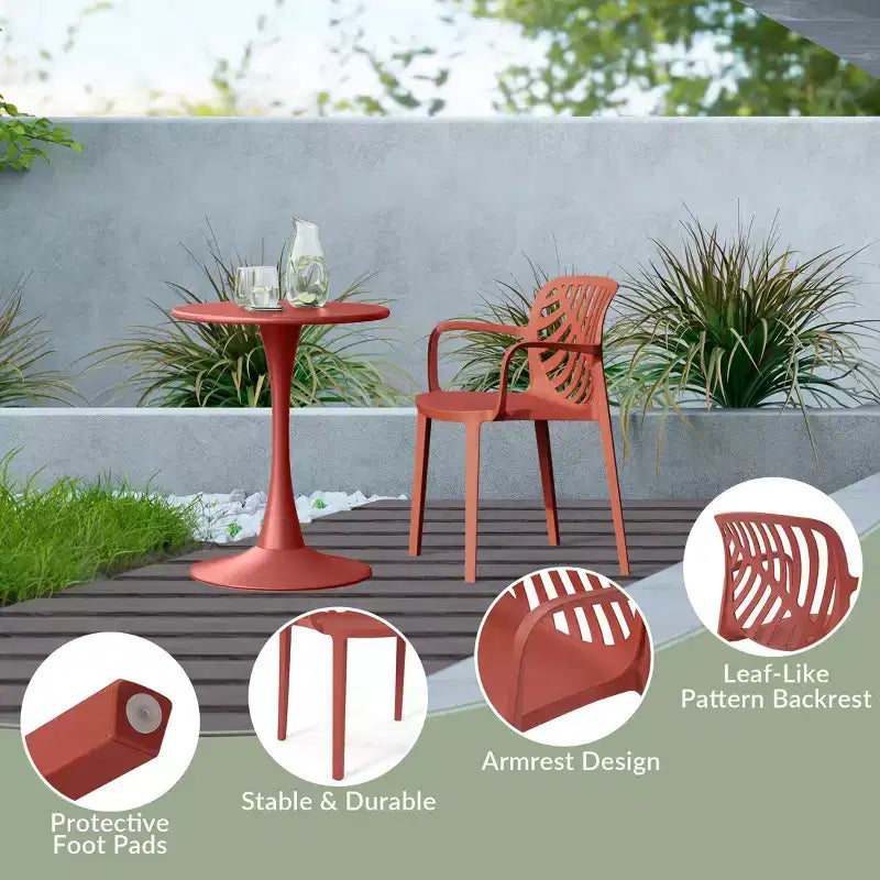 Ensemble de salle à manger d'extérieur et d'intérieur WestinTrends Playa 5 pièces en métal avec chaises de patio empilables