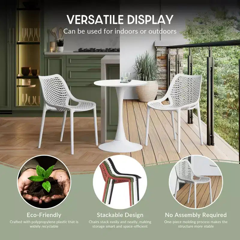 Ensemble de salle à manger d'extérieur et d'intérieur WestinTrends Playa 5 pièces en métal avec chaises de patio empilables