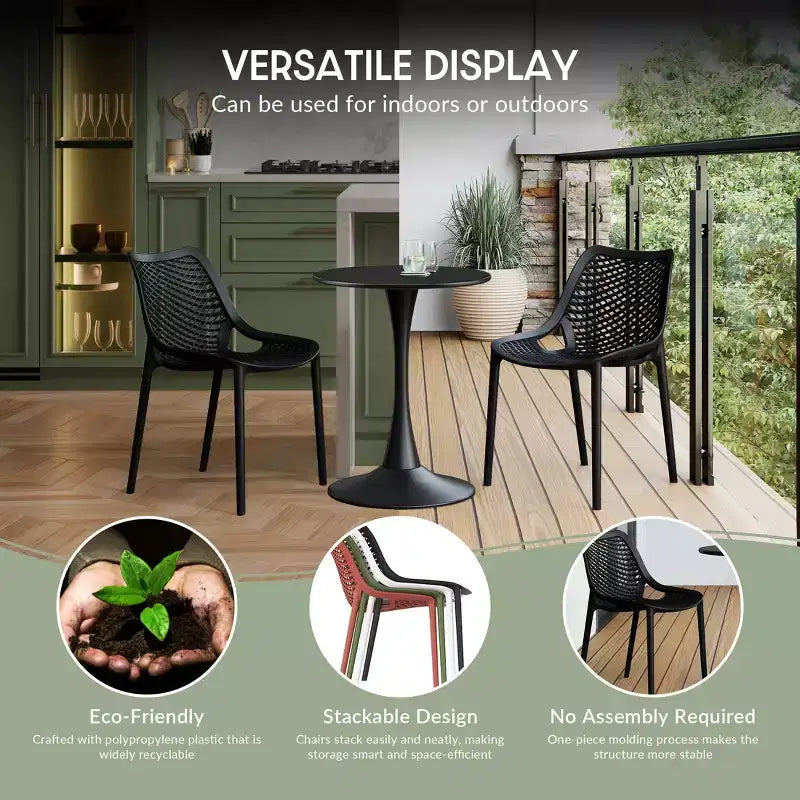 Ensemble de salle à manger d'extérieur et d'intérieur WestinTrends Playa 5 pièces en métal avec chaises de patio empilables