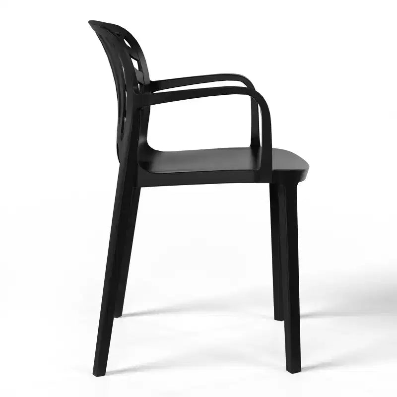 Ensemble de salle à manger d'extérieur et d'intérieur WestinTrends Playa 5 pièces en métal avec chaises de patio empilables