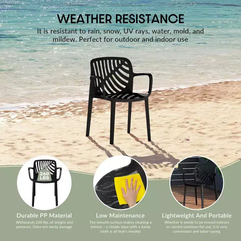 Ensemble de salle à manger d'extérieur et d'intérieur 3 pièces en métal WestinTrends Playa avec chaises de terrasse empilables