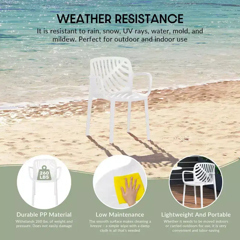 Ensemble de salle à manger d'extérieur et d'intérieur 3 pièces en métal WestinTrends Playa avec chaises de terrasse empilables