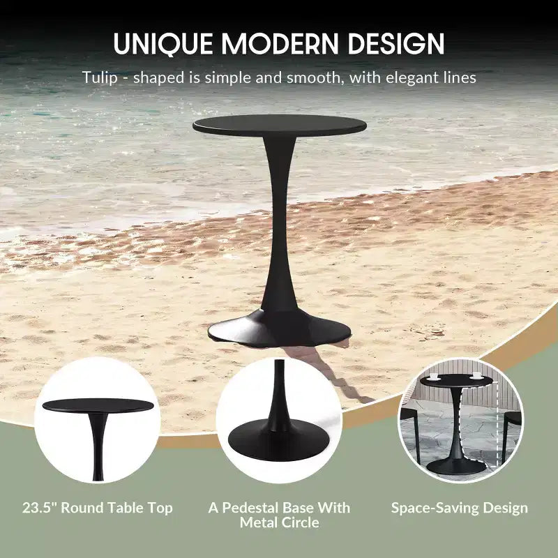 Ensemble de salle à manger d'extérieur et d'intérieur 3 pièces en métal WestinTrends Playa avec chaises de terrasse empilables