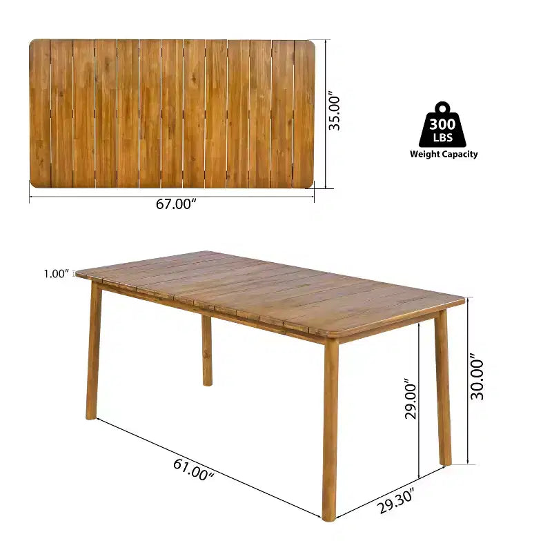 Christopher Knight Home Varkael Ensemble de salle à manger d'extérieur rustique 7 pièces en bois d'acacia avec coussins