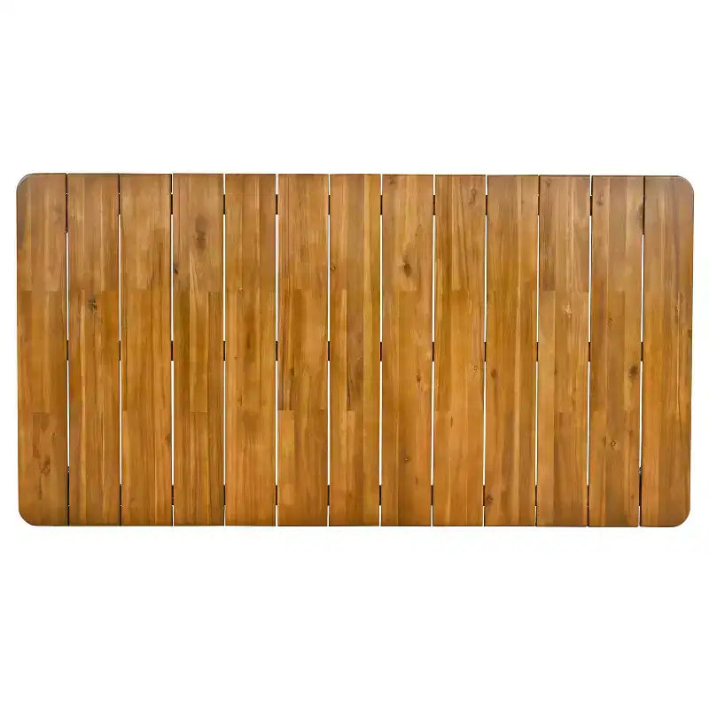 Christopher Knight Home Varkael Ensemble de salle à manger d'extérieur rustique 7 pièces en bois d'acacia avec coussins