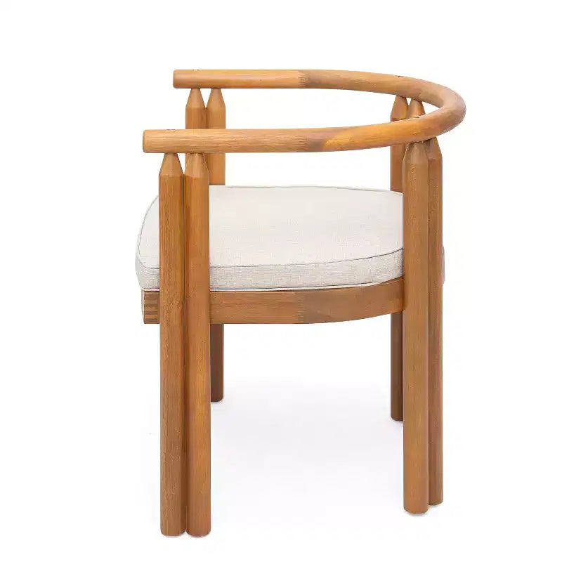 Christopher Knight Home Mordak Ensemble de salle à manger d'extérieur rustique 7 pièces en bois d'acacia avec coussins