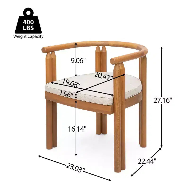 Christopher Knight Home Mordak Ensemble de salle à manger d'extérieur rustique 7 pièces en bois d'acacia avec coussins