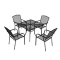 Mondawe 5-Piece Steel Mesh Dining Set With1 Square Dining Table & 4 Dining Chairs