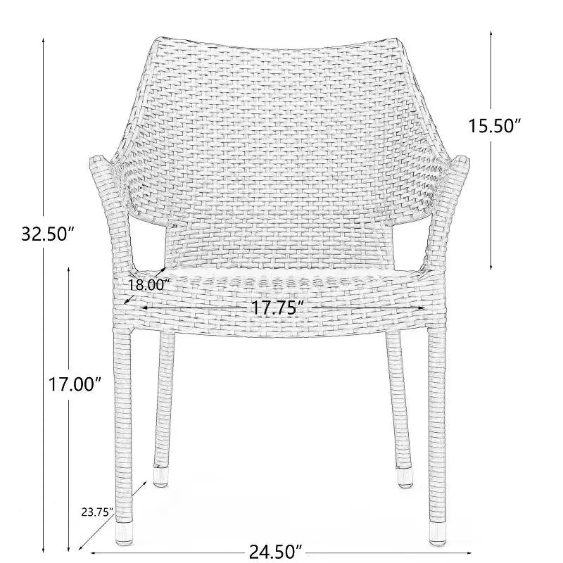 Ensemble de salle à manger GDFStudio 7 pièces en osier et bois d'acacia pour extérieur