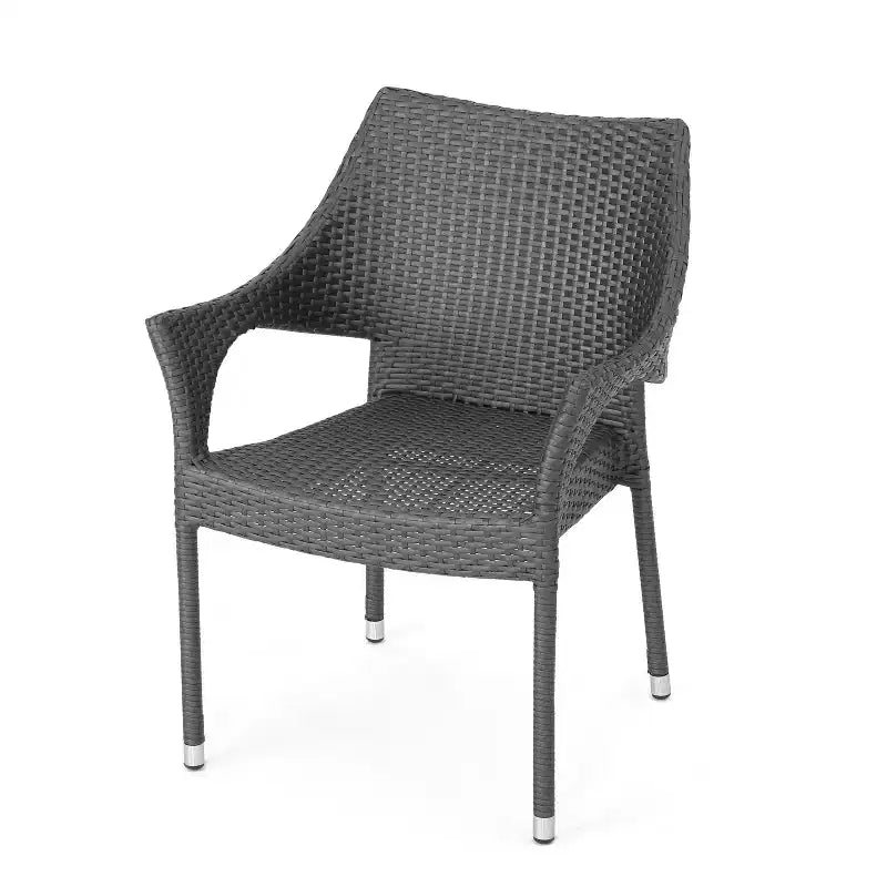 Ensemble de salle à manger GDFStudio 7 pièces en osier et bois d'acacia pour extérieur