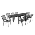 Mondawe 9-Piece Aluminum Extendable Outdoor Patio Dining Set,With Telescopic Table & Mesh Chairs Patio Set