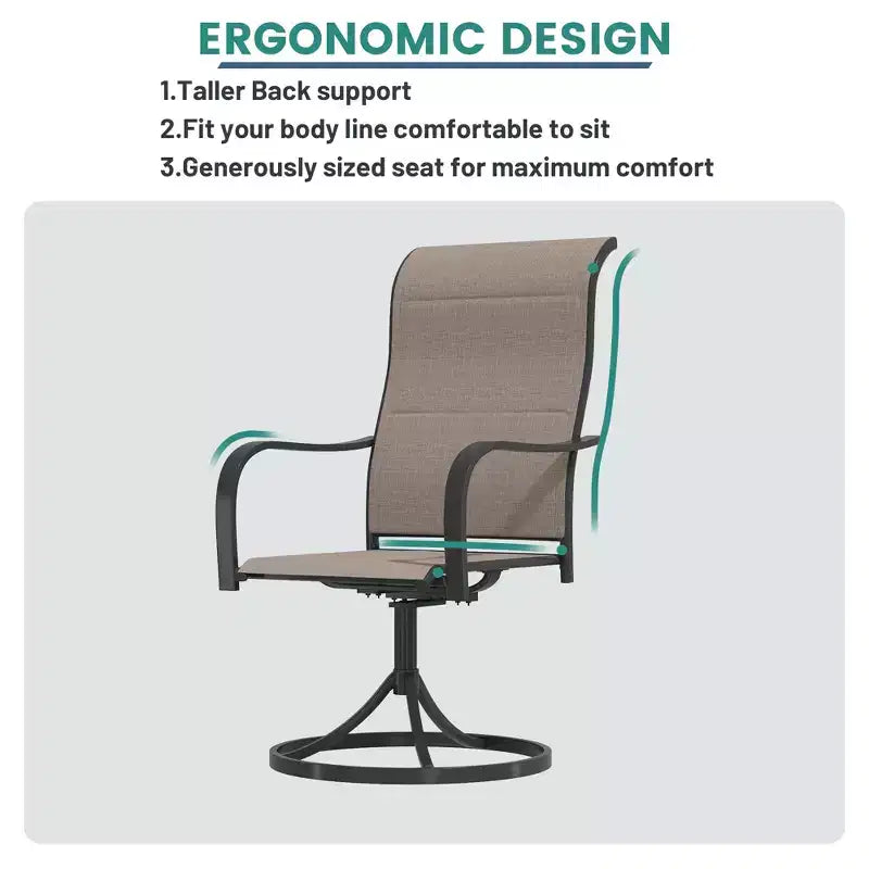 Ensemble de salle à manger d'extérieur Mondawe 9 pièces, avec 1 table rectangulaire extensible et 8 chaises de patio pivotantes à 360 degrés