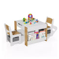 4-in-1 Activity Table Set with Detachable Tabletop, Table Set with Drawers and Bookshelf, Multifunctional Toddler Furniture for Drawing, Reading