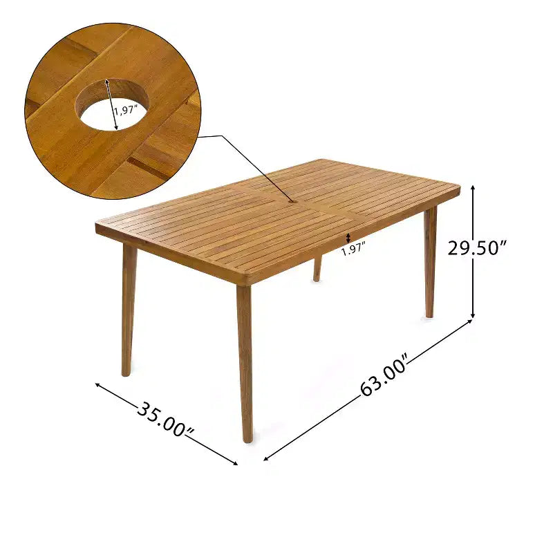 Ensemble de salle à manger 7 pièces en aluminium et bois d'acacia Christopher Knight Home Ofer