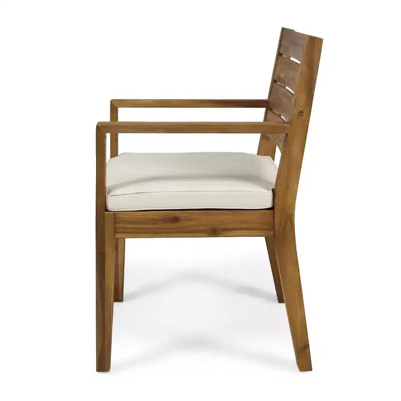 Ensemble de salle à manger d'extérieur rustique Christopher Knight Home Juliette 7 pièces en rotin et bois d'acacia à lattes avec coussins