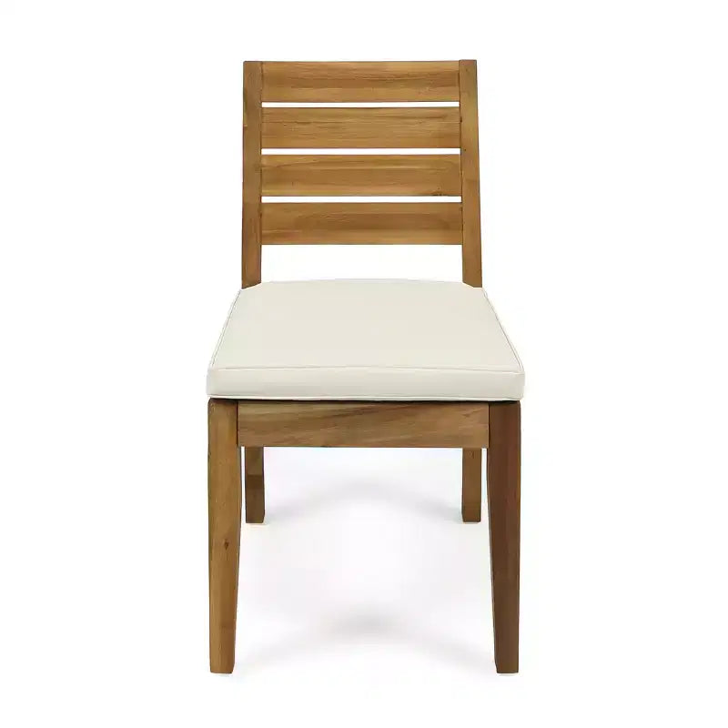Ensemble de salle à manger d'extérieur rustique Christopher Knight Home Juliette 7 pièces en rotin et bois d'acacia à lattes avec coussins