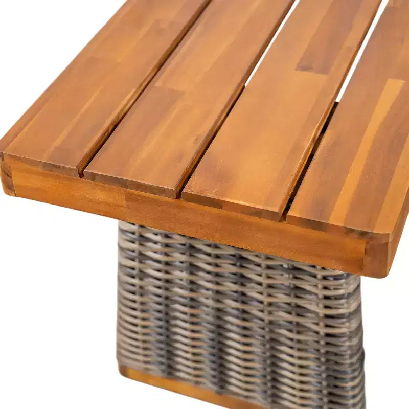 Christopher Knight Home Amara Ensemble de salle à manger d'extérieur rustique 6 pièces en bois d'acacia avec table à lattes en rotin et coussins
