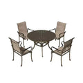 Mondawe 5 Pieces Outdoor Patio Dining Set with 53 in W Round Dining Table and 4 Swivel Rocking Chairs