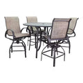 Courtyard Casual Santa Fe 5 pc Balcony Height 48 Round Dining Set Includes one 48 Balcony Table and Four Balcony Swivel Stools