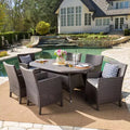 Christopher Knight Home Cypress Outdoor Wicker 7 Piece Dining Set with Cushion