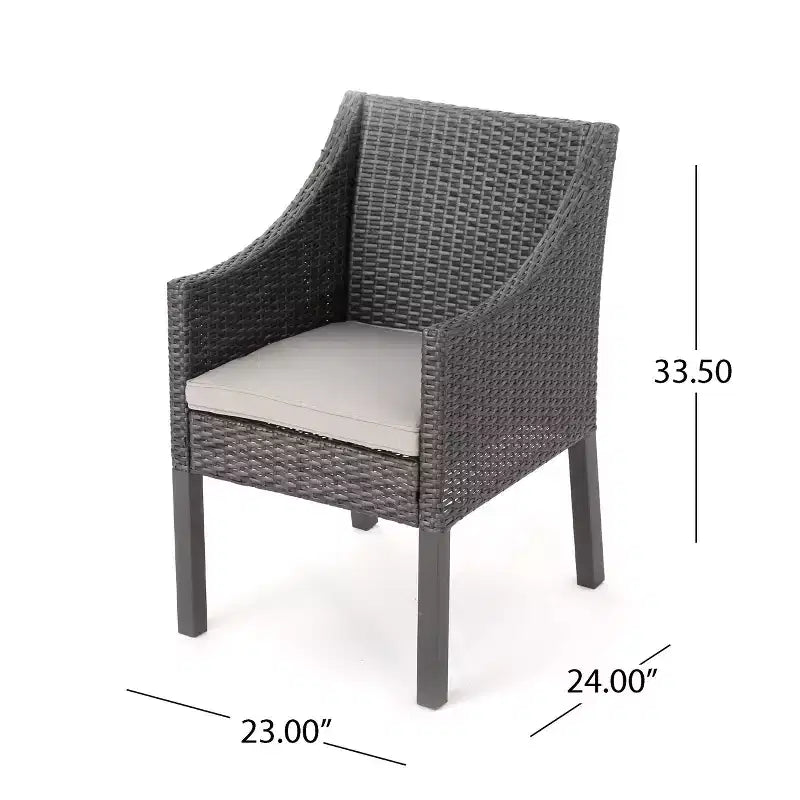 Christopher Knight Home Torrence Ensemble de salle à manger d'extérieur 5 pièces en bois d'acacia et osier avec coussin