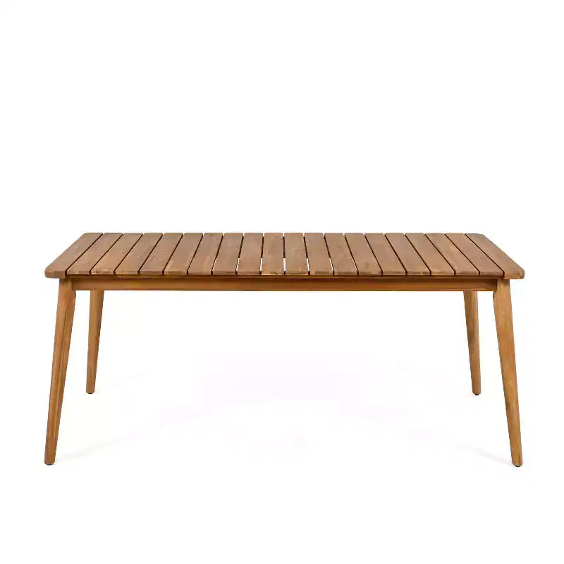 Christopher Knight Home Corin Ensemble de salle à manger d'extérieur rustique 7 pièces en bois d'acacia, corde tressée, table à lattes et coussins