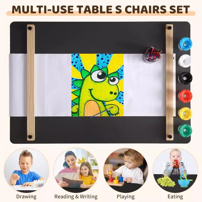 COZONY Table et chaise d'activités artistiques 4-en-1 pour enfants avec rangement, bureau d'activités pour tout-petits avec organisateur