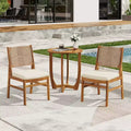 Christopher Knight Home Daisy 3 Piece Patio Rustic Acacia Wood Dining Set with Wicker Woven Chair
