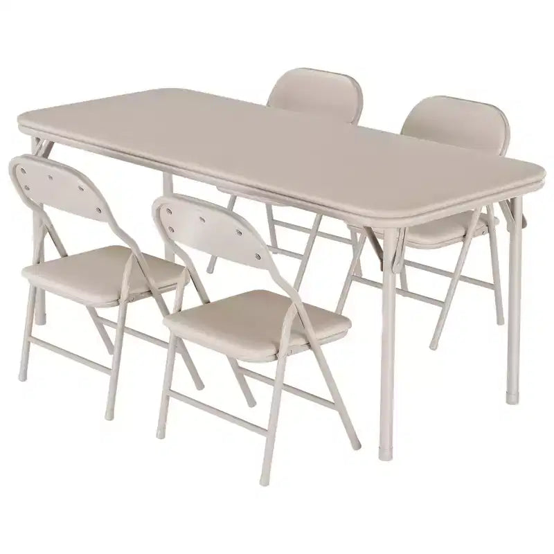 5-Piece Children's Folding Table and Chair Set, Toddler Kids Activity Table and Chair Set for Restaurants, Nurseries, Classrooms