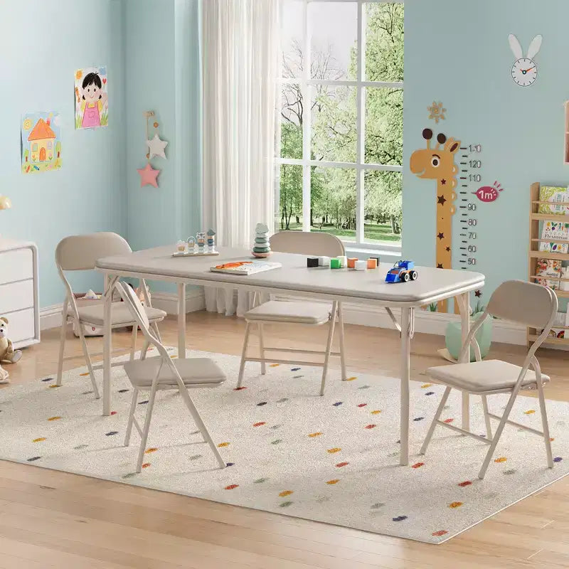 Ensemble Table et Chaises Pliantes 5 Pièces pour Enfants, Ensemble Table et Chaises d'Activités pour Enfants et Tout-petits pour Restaurants, Crèches, Salles de Classe