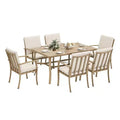HAPPATIO 7 Piece Aluminum Patio Dining Set, Outdoor Dining Table and Chairs Set