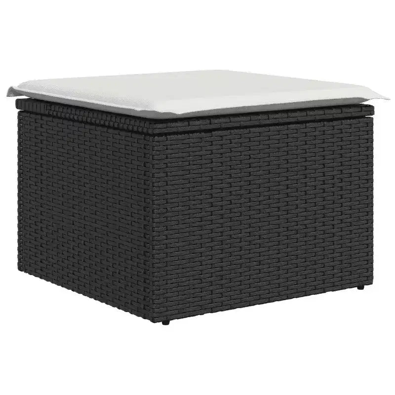 vidaXL Salon de jardin Noir,Blanc crème