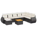 vidaXL Garden Sofa Set Black and Cream White
