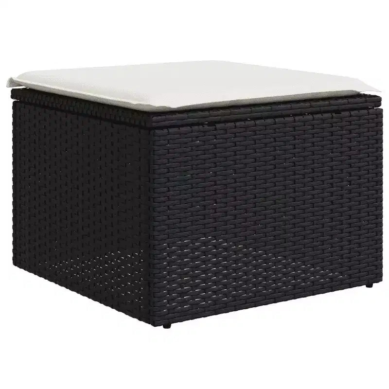 vidaXL Salon de jardin noir en résine tressée Grand salon de jardin modulable