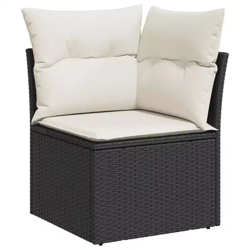 vidaXL Salon de jardin noir en résine tressée Grand salon de jardin modulable