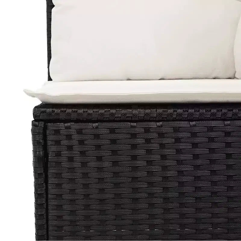 vidaXL Salon de jardin noir en résine tressée Grand salon de jardin modulable
