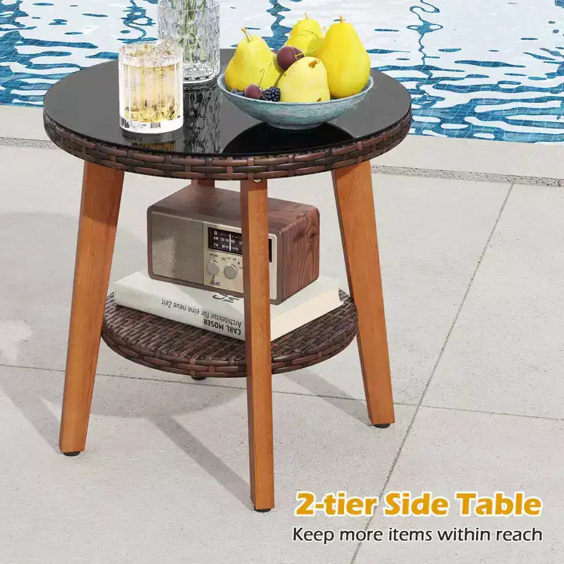 Costway Salon de Jardin 7 Pièces en Résine Tressée avec Ottomans, Coussins et Tables Canapé Fauteuil