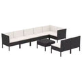 vidaXL Garden Lounge Set Patio Sectional Sofa Couch Outdoor Poly Rattan Brown