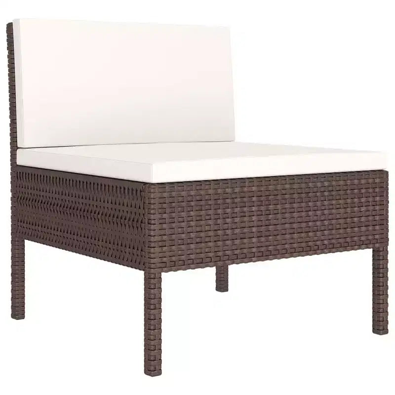 vidaXL Salon de jardin canapé sectionnel en rotin synthétique marron pour terrasse et extérieur