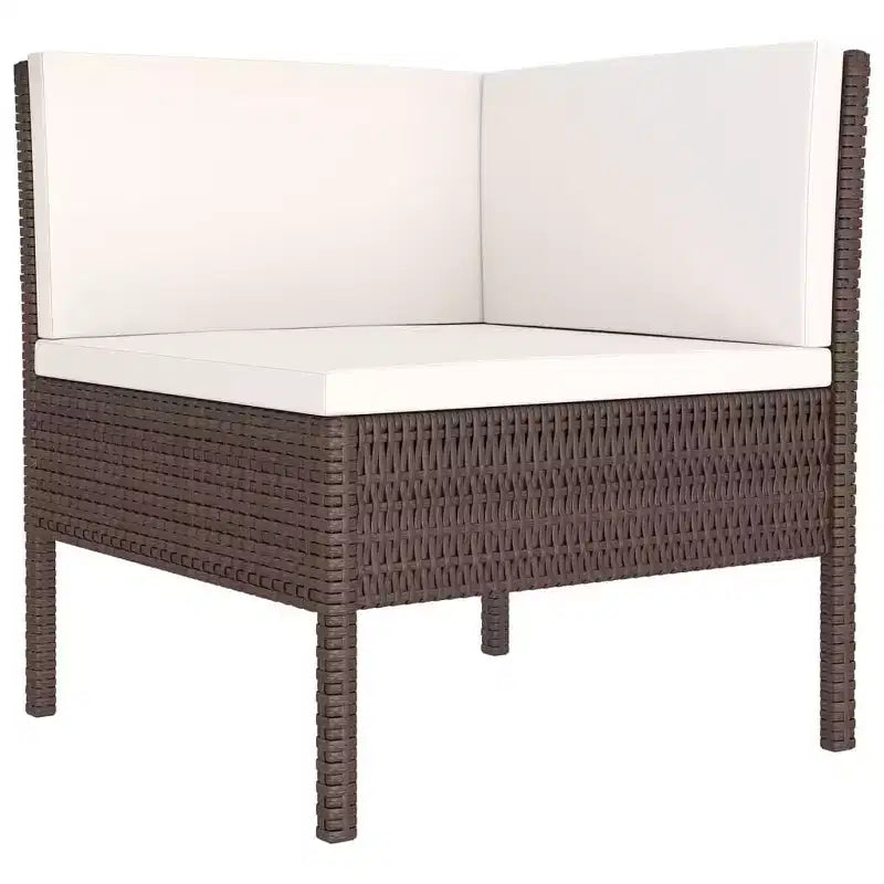 vidaXL Salon de jardin canapé sectionnel en rotin synthétique marron pour terrasse et extérieur