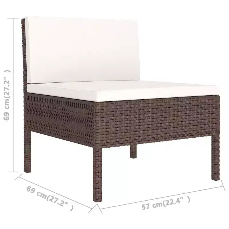 vidaXL Salon de jardin canapé sectionnel en rotin synthétique marron pour terrasse et extérieur