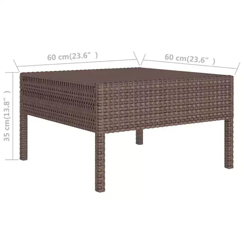 vidaXL Salon de jardin canapé sectionnel en rotin synthétique marron pour terrasse et extérieur