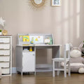 Whisen Kids & Toddler Desk and Chair Set, Children's Study Desk, Child Furniture with Whiteboard - Gray