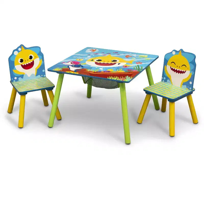 Table et 2 chaises pour enfants Baby Shark de Delta Children avec rangement