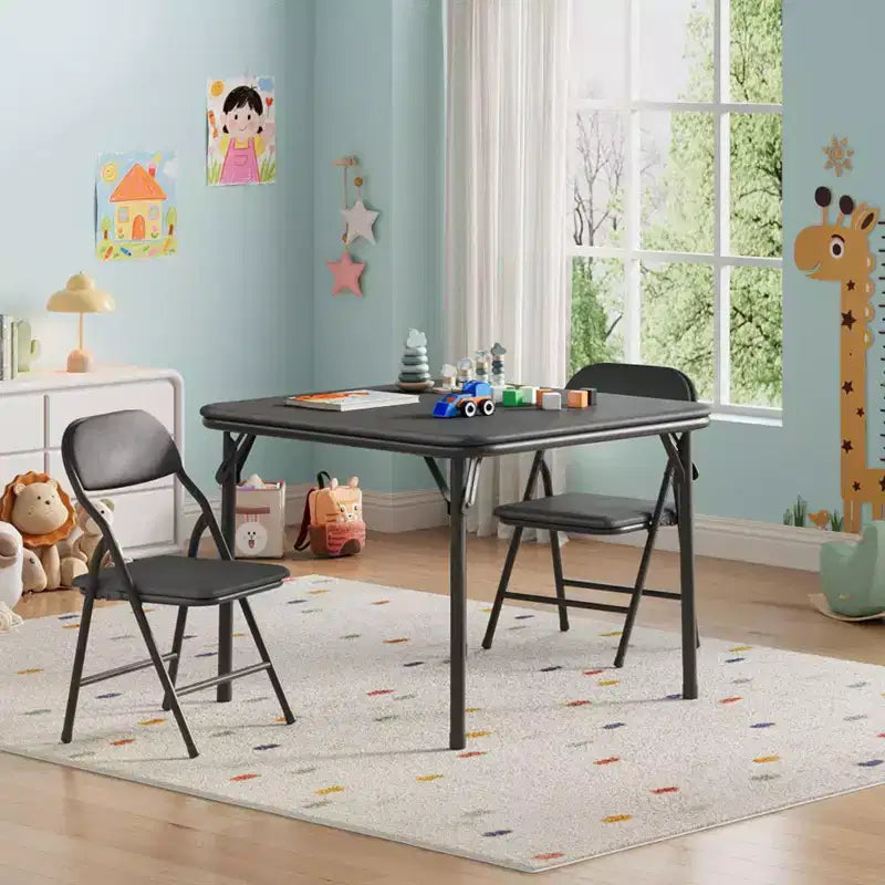 Ensemble table et chaises pliantes pour enfants GustoWave, ensemble table et chaises d'activités pour garçons et filles