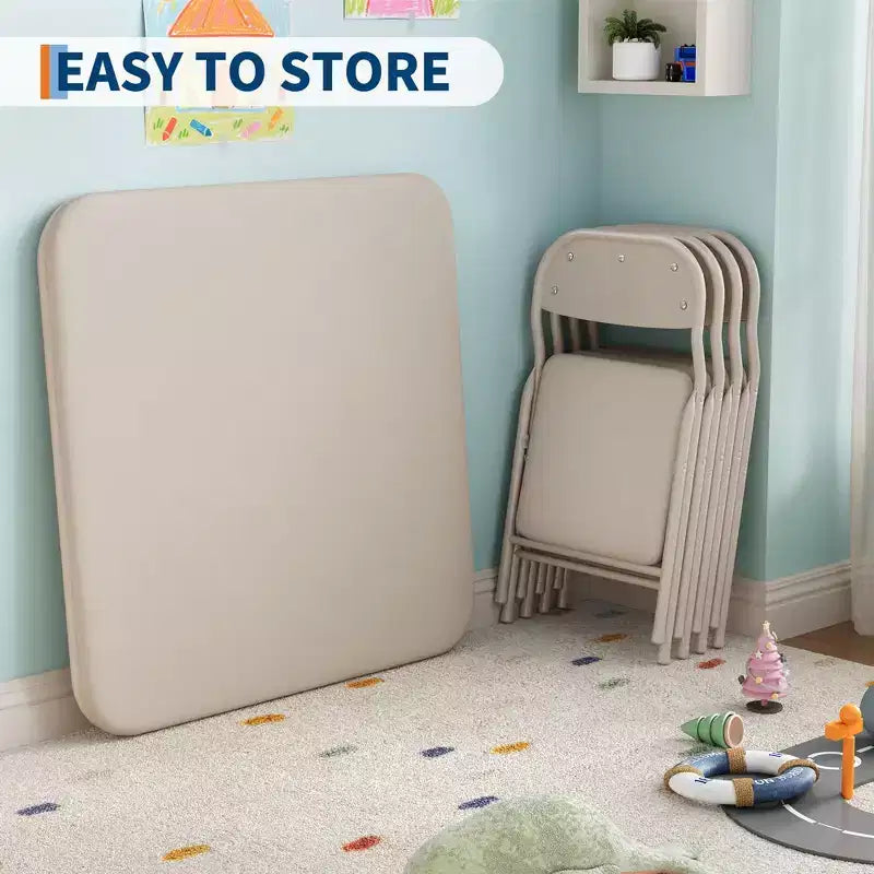 Ensemble table et chaises pliantes pour enfants GustoWave, ensemble table et chaises d'activités pour garçons et filles