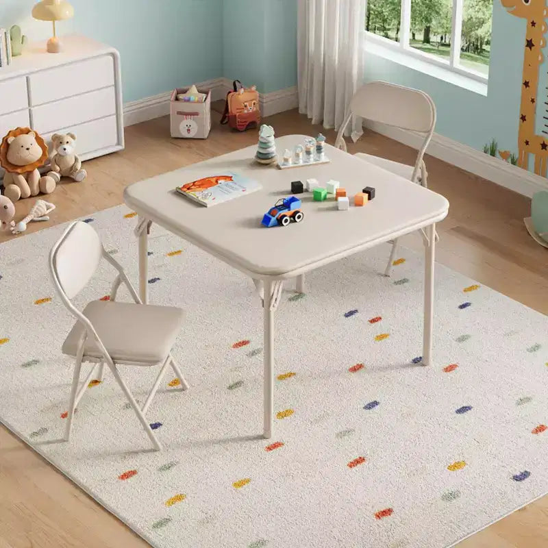 GustoWave Kids Folding Table and Chairs Set, Activity Table and Chairs Set for Boys and Girls