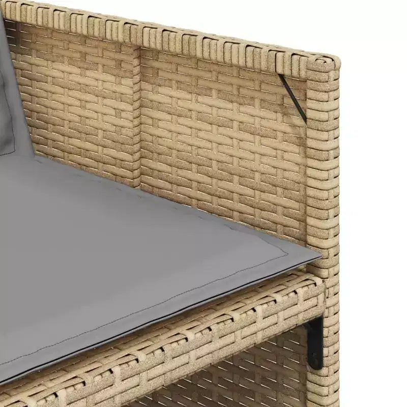vidaXL Chaises de jardin avec coussins 4 pcs Résine tressée mélange beige